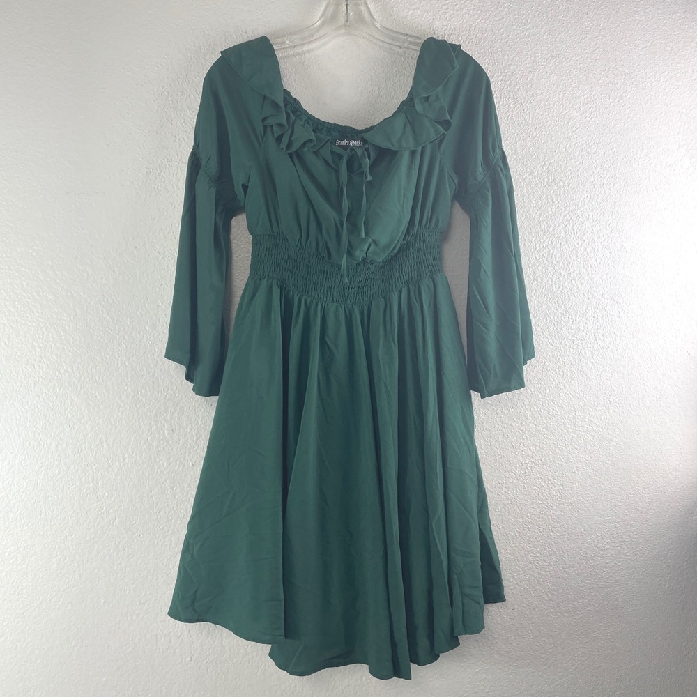 Scarlet Darkness Dress Small Dark Green Renaissance Cottagecore Gothic Peasant